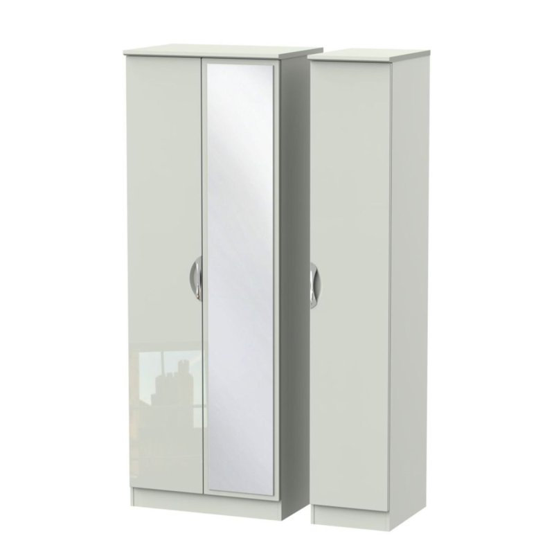 Carrie Tall Triple Mirror Wardrobe front on image of the wardrobe on a white background