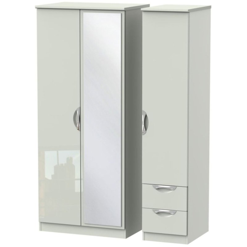 Carrie Triple Door Mirror And Drawer Wardrobe image of the wardrobe on a white background