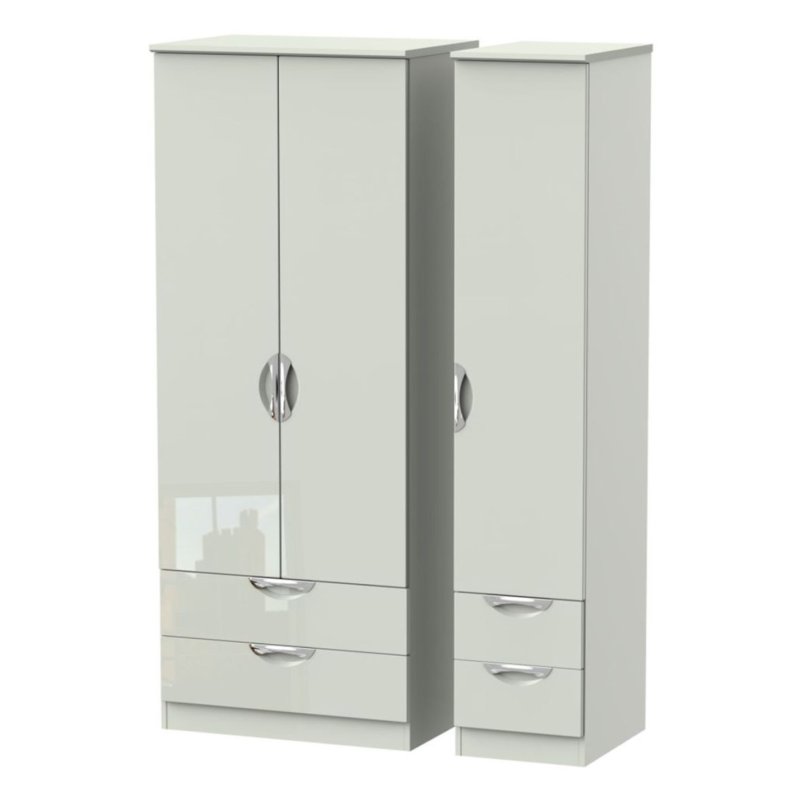Carrie Tall Triple Double Drawer Wardrobe image of the wardrobe on a white background