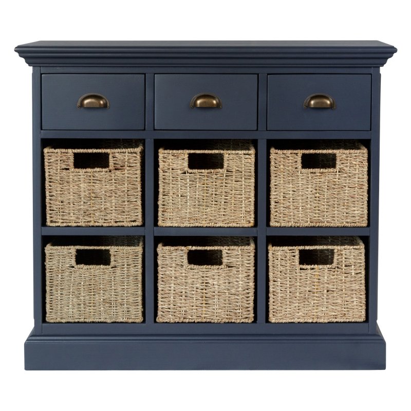 Farmhouse Collection 3 Drawer 6 Basket - Midnight