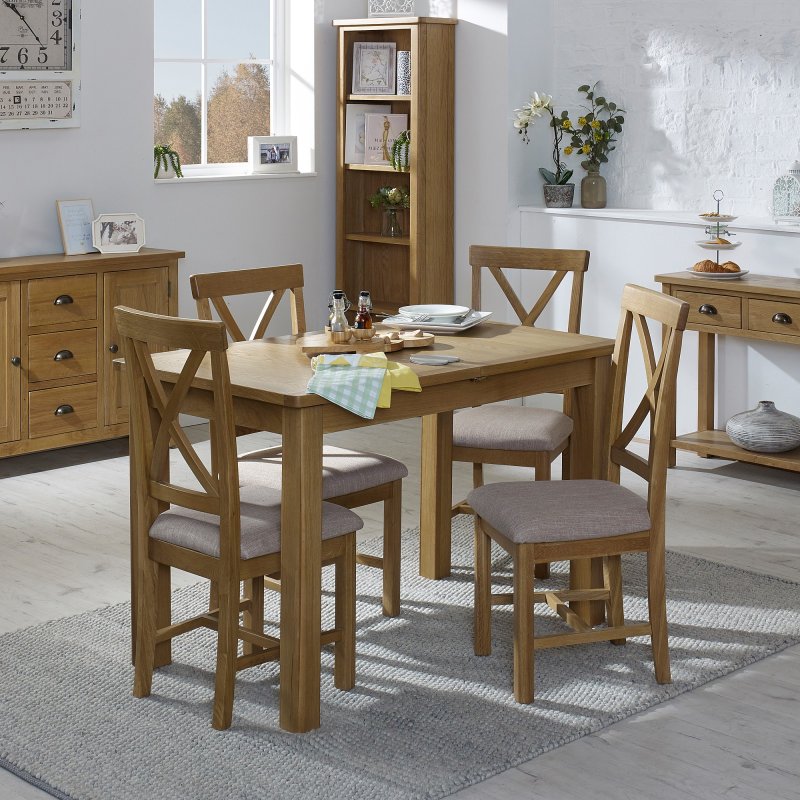 Hastings 1.2m Table and 4 Chairs in Oak