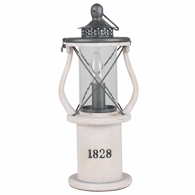 White Wood Table Lantern