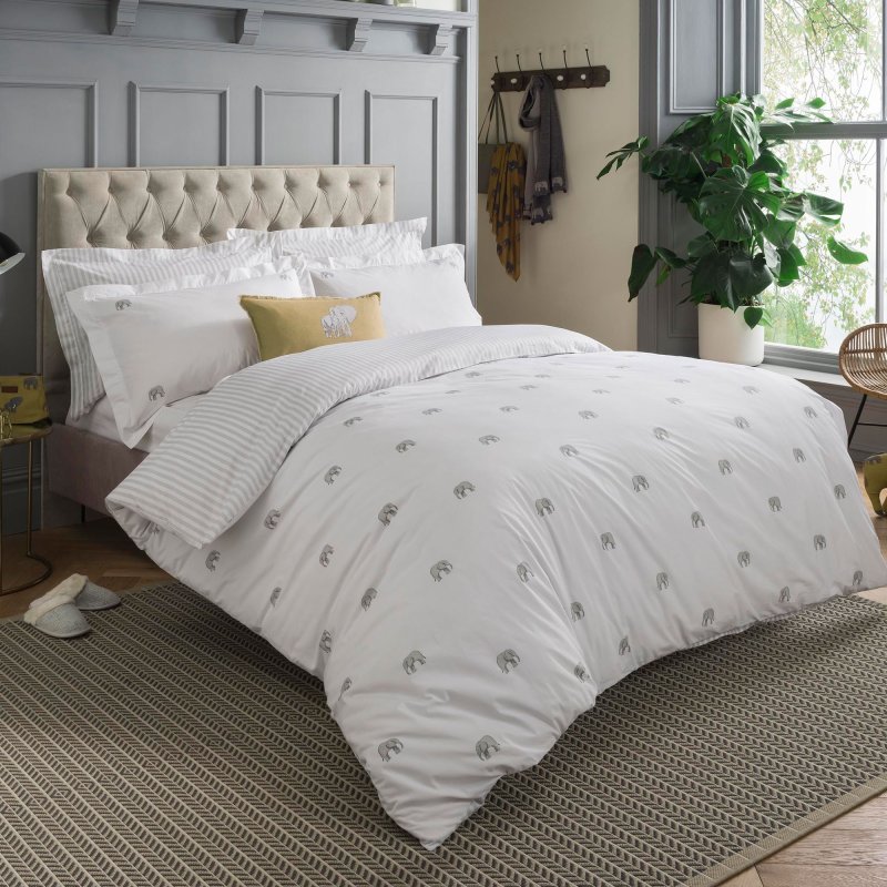 Pink and grey elephant bedding 2025