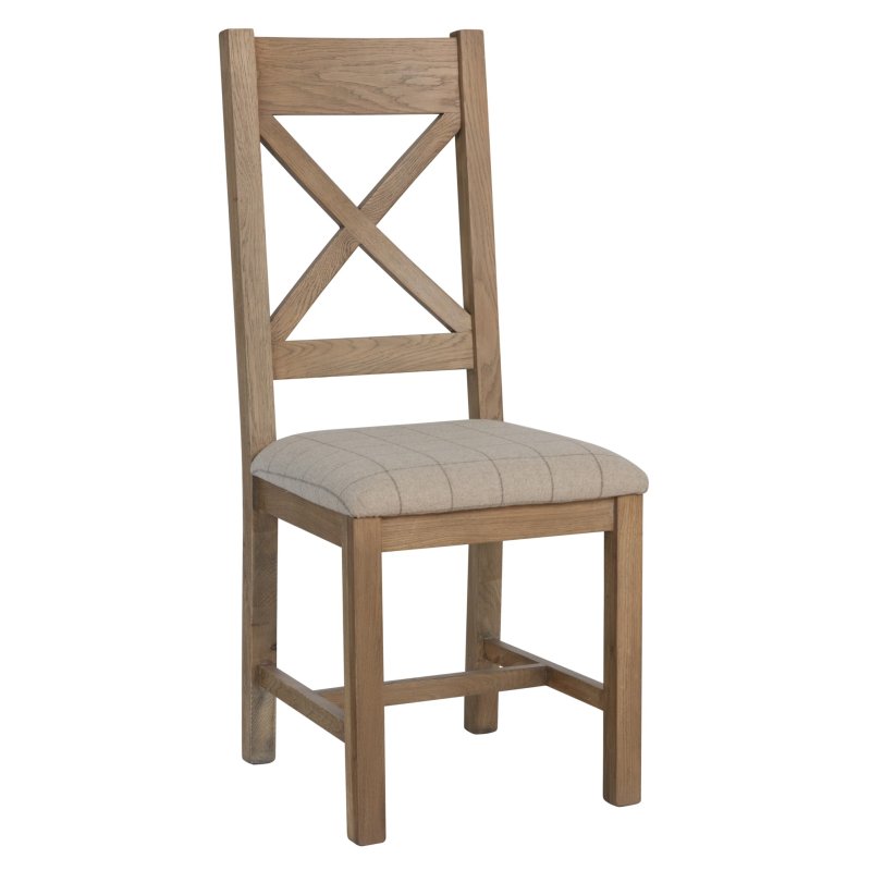Heritage Cross Back Dining Chair in Natural Check