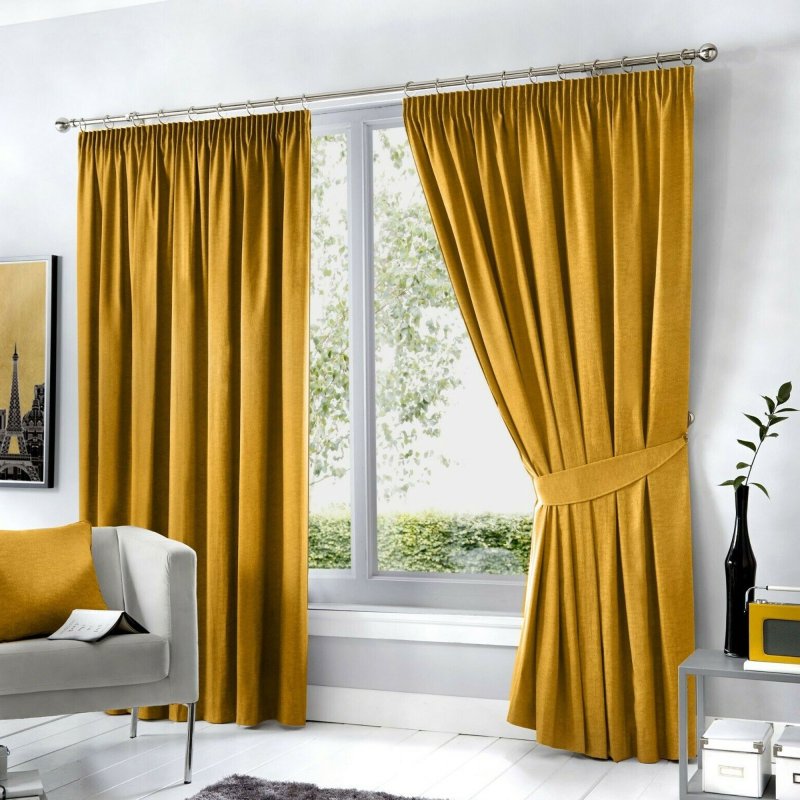 Fusion Dijon Ochre Blackout Curtains