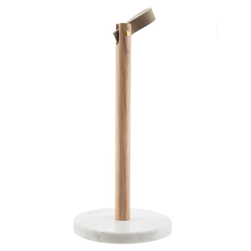 Kitchen Pantry Acacia and Marble Towel Holder