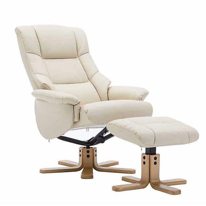 Leather chair and footstool aldi deals