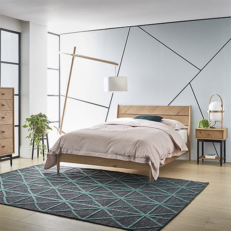 King size mid shop century modern bed