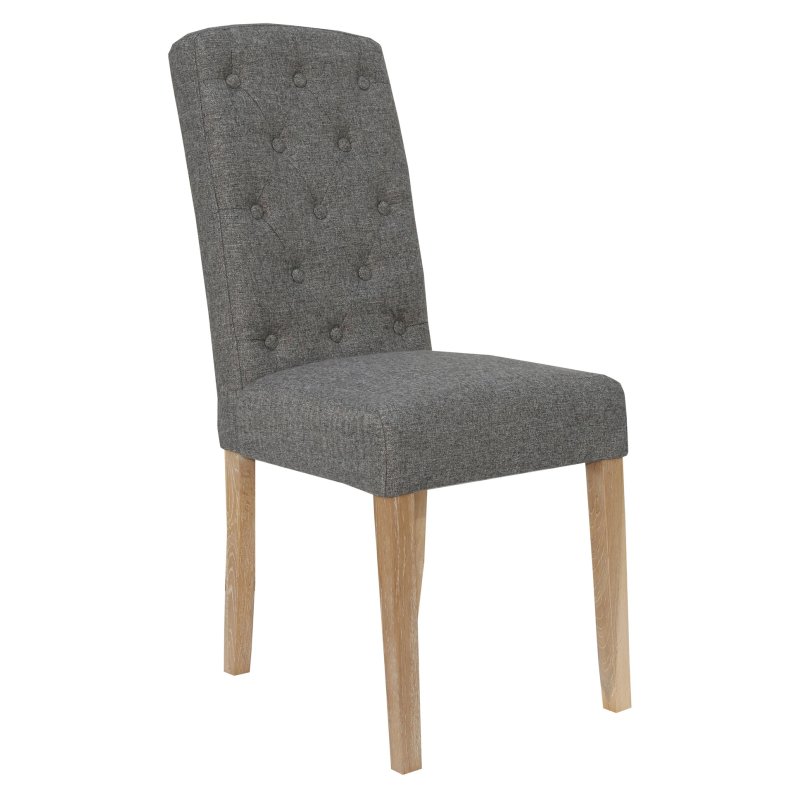 Aldiss Own Button Back Upholstered Chair in Dark Grey