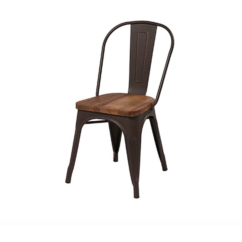 Houston Metal Chair and Wood Seat