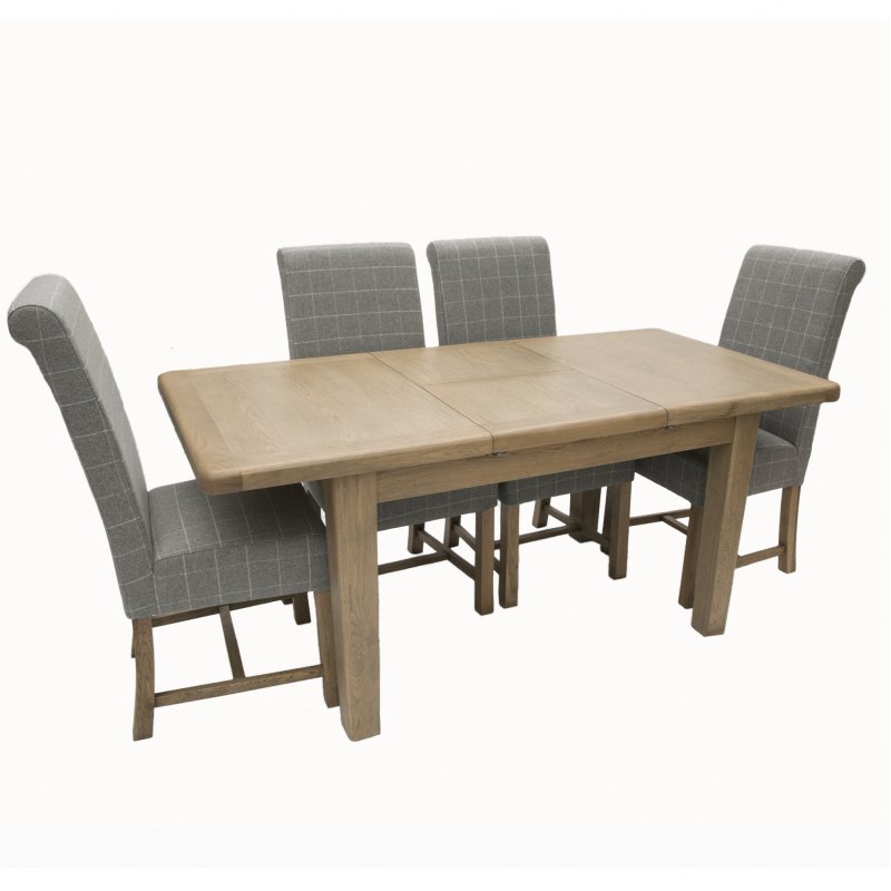 1 3m Extending Dining Table With 4, Dining Table And 4 Upholstered Chairs