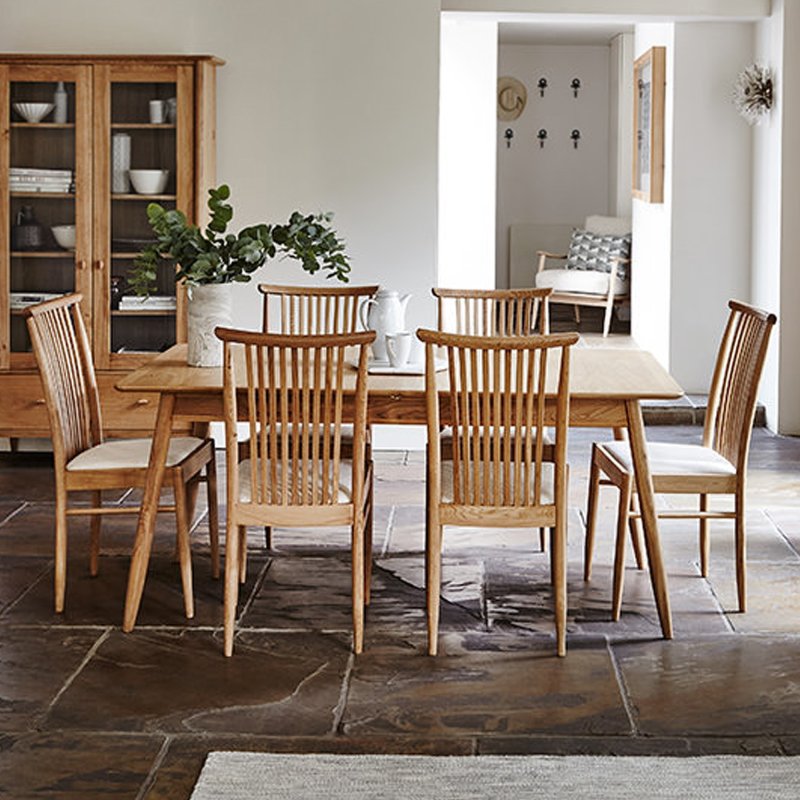 Ercol Teramo Medium Extending Dining, Casual Dining Table 6 Chairs