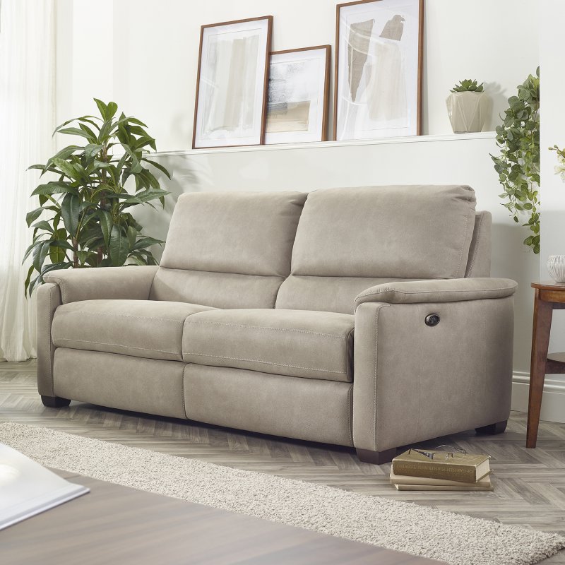 Spencer 3 Seater Power Recliner In Silver Grey Fabric lifestyle image of the sofa