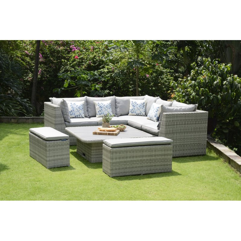 Aruba rattan corner shop set