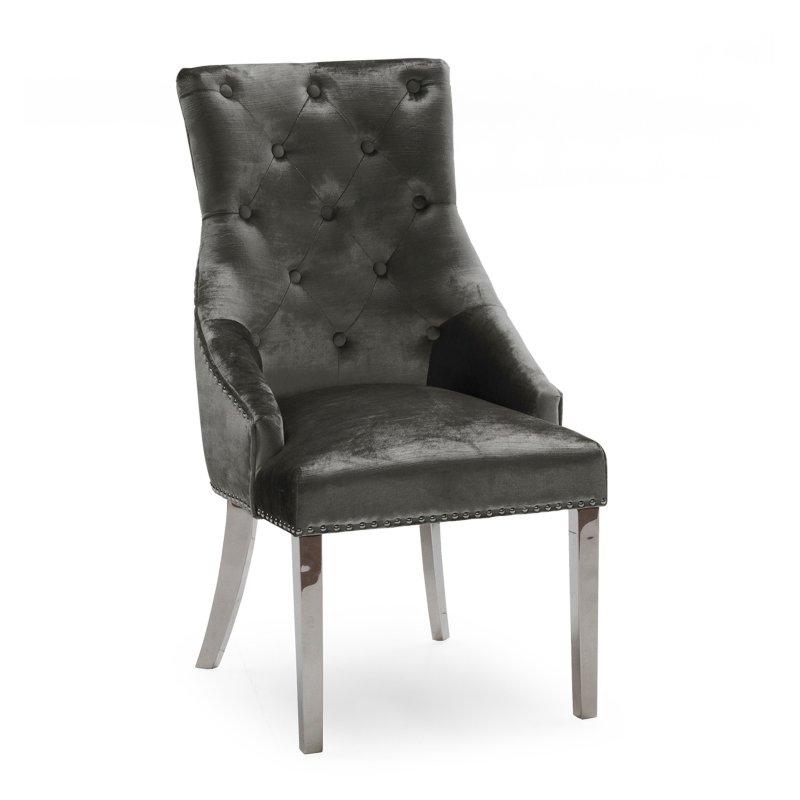 Belvedere Knockerback Dining Chair in Charcoal