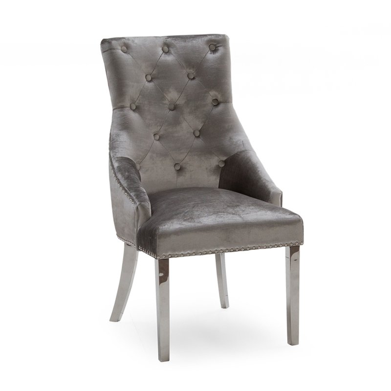 Belvedere Knockerback Dining Chair in Pewter