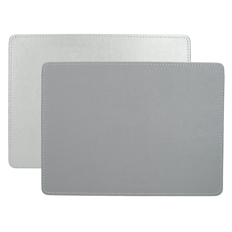 Creative Tops Naturals Pack of 4 Faux Leather Silver Placemats