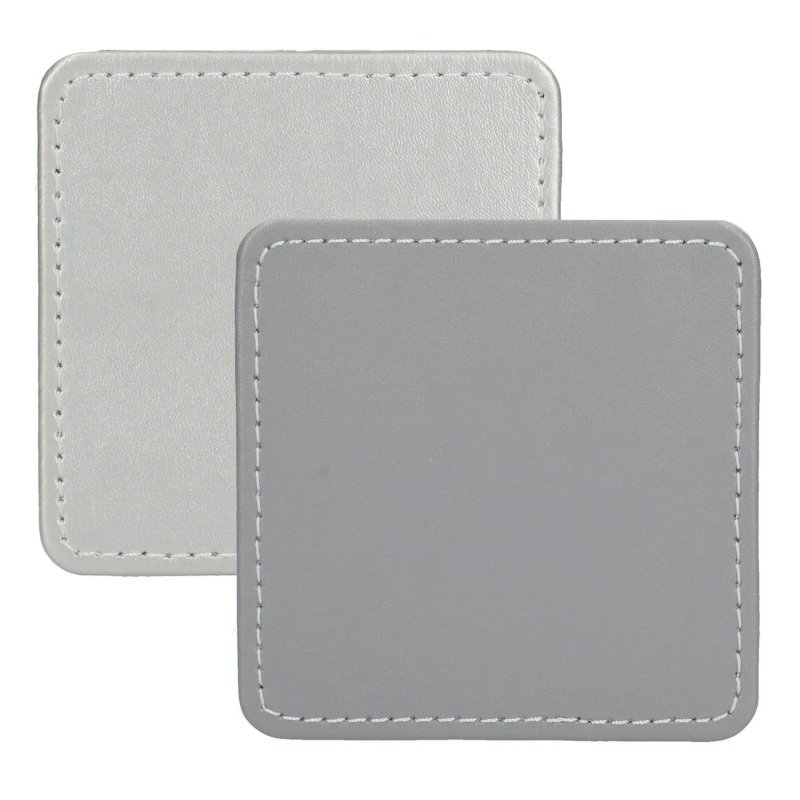 Creative Tops Naturals Pack of 4 Faux Leather Silver Coasters