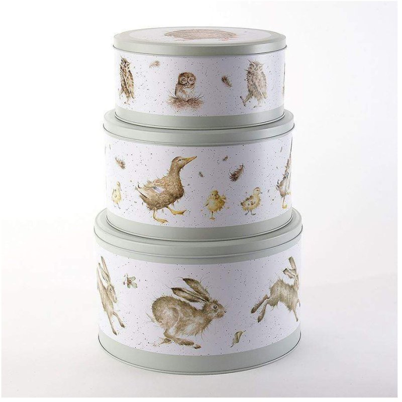 Wrendale Cake Tin Nest Hare Duck Owl