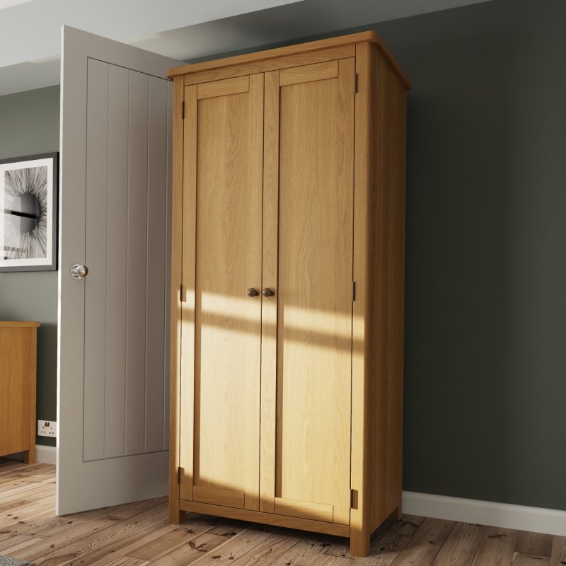 Hastings 2 Door Full Hanging Wardrobe in Oak Aldiss
