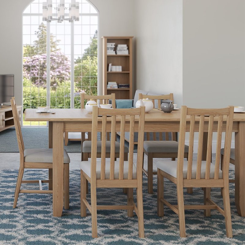 Stiffkey Oak 1.2m Extending Table and 6 Chairs in Oak