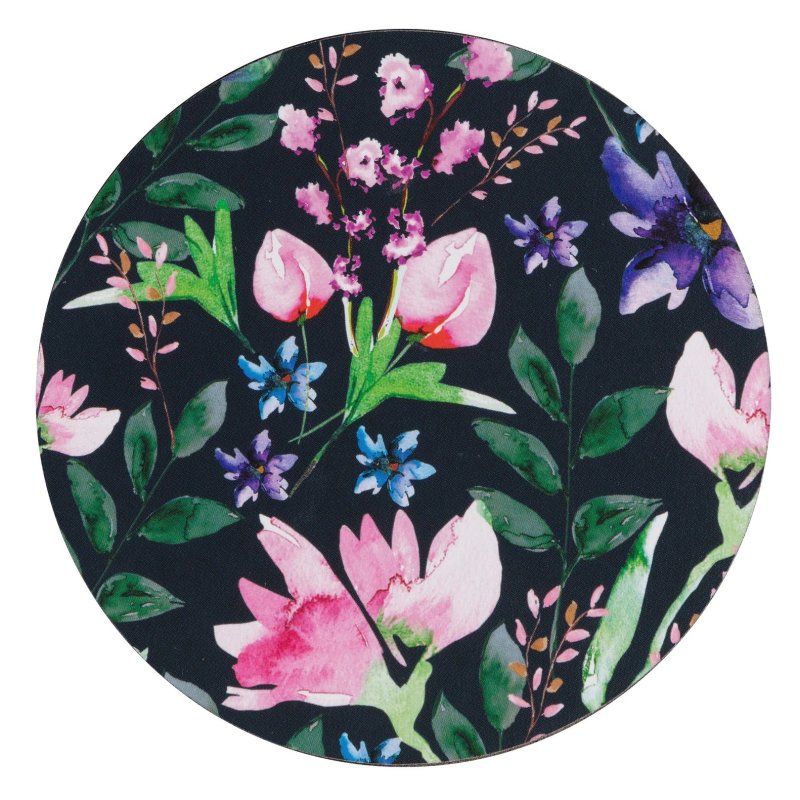 Denby Dark Floral Round Coasters X6