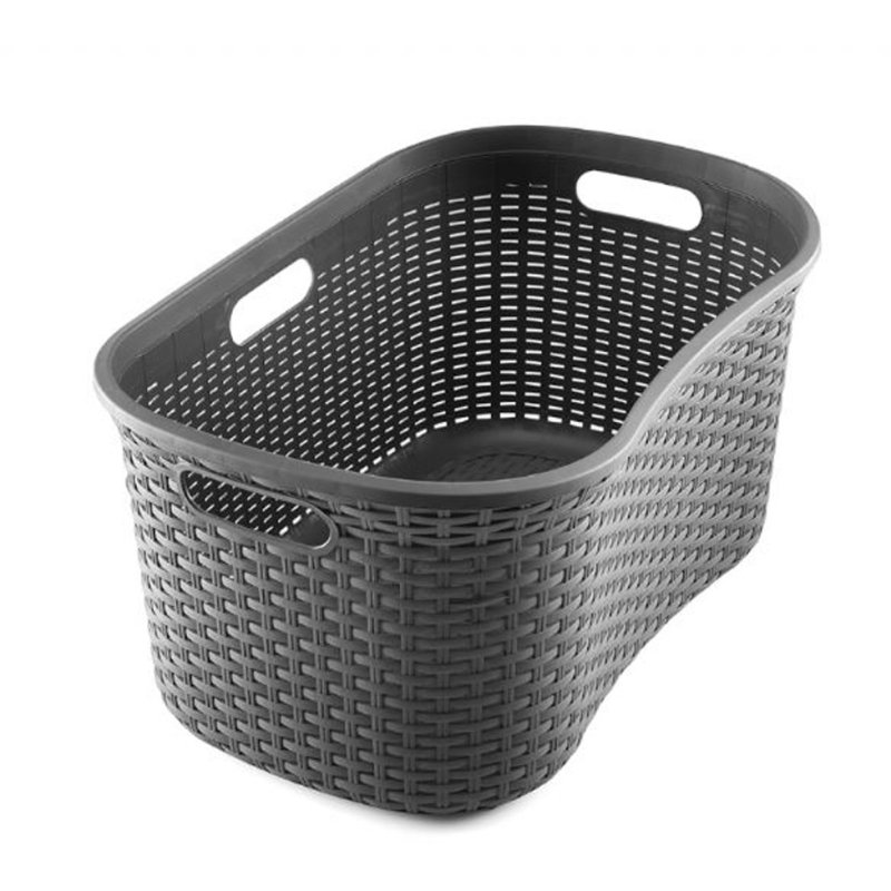 Rattan Laundry Basket Charcoal
