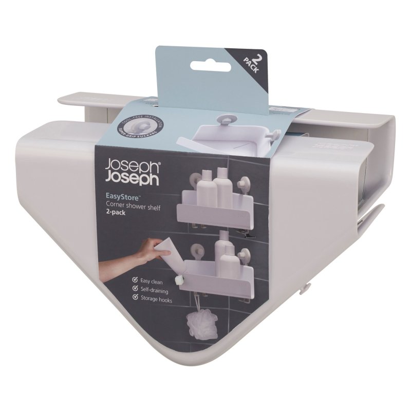 Joseph Joseph EasyStore Corner Shower Caddy 2pack White