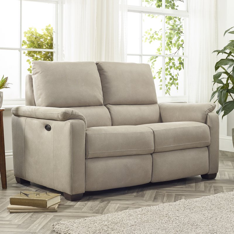 Spencer 2 Seater Power Recliner In Silver Grey Fabric lifestyle image of the sofa