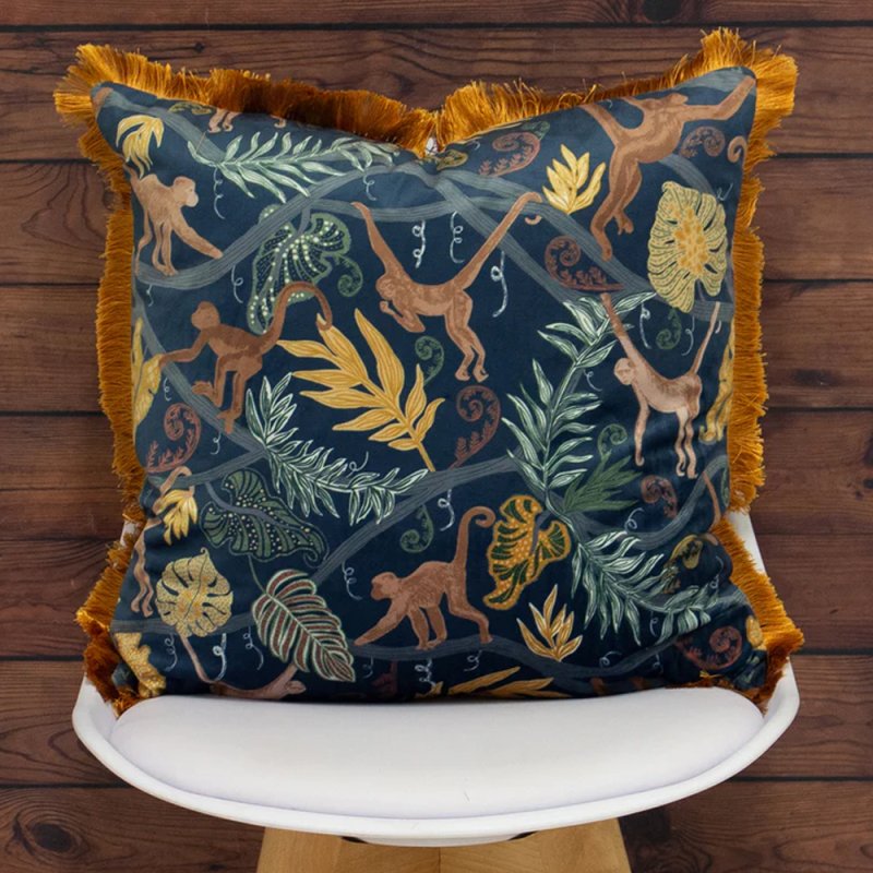 Riva Home Monkey Forest 50x50 Fea Cushion