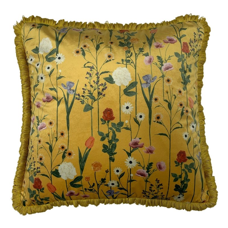 Fleura Ochre Poly Filled 50x50cm