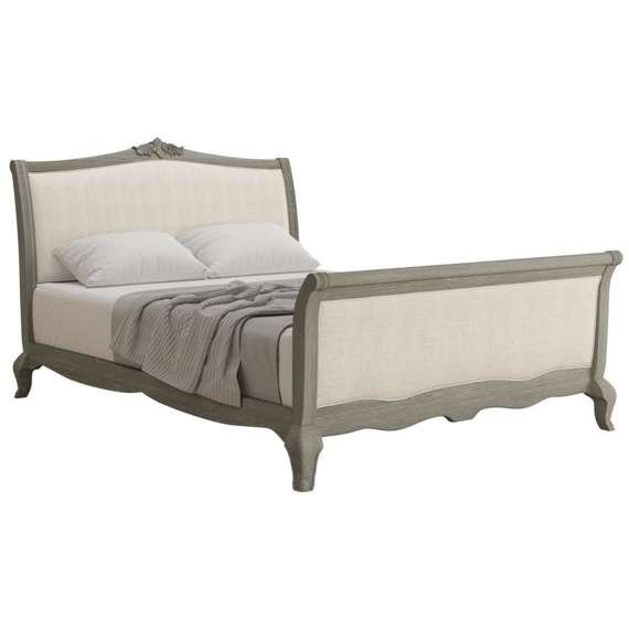 Willis & Gambier Camille Bedroom High End Double Bedstead side angle of the bed with mattress on a white background