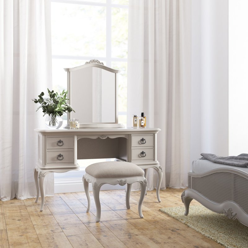 french grey dressing table Chateau De Versailles Vanity Table Set French Blue and Antique White