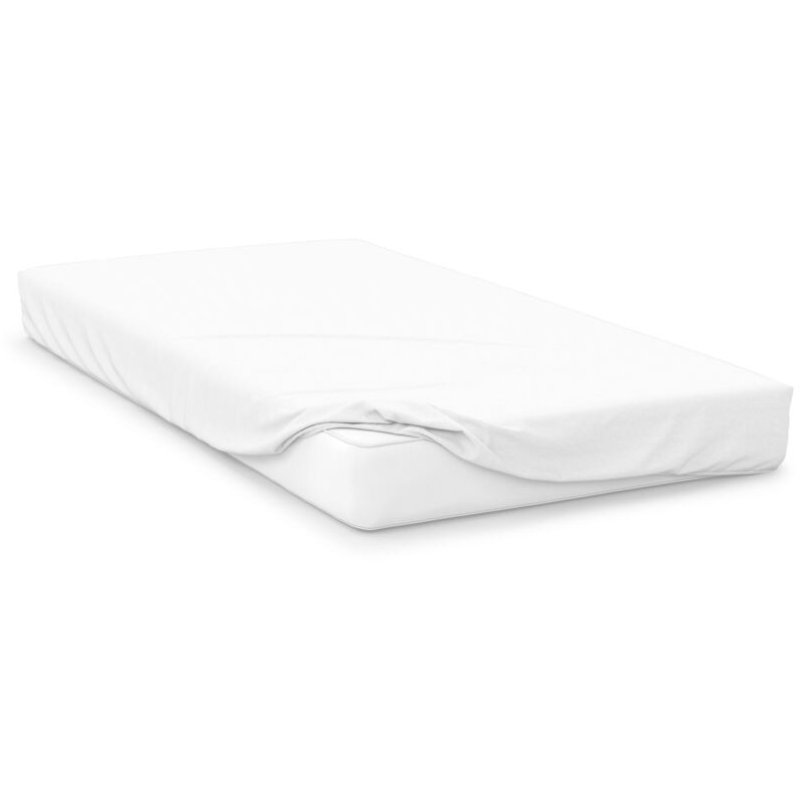 Belledorm Jersey 38cm White Fitted Sheet Aldiss of Norfolk