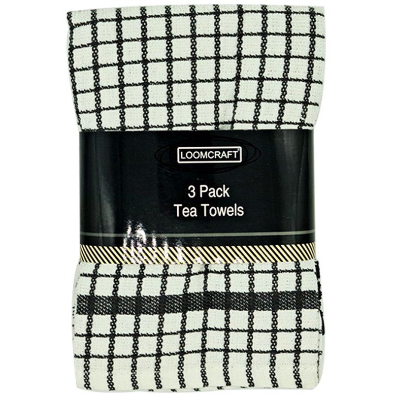 Boston Tea Towel Dark Grey 3 Pack