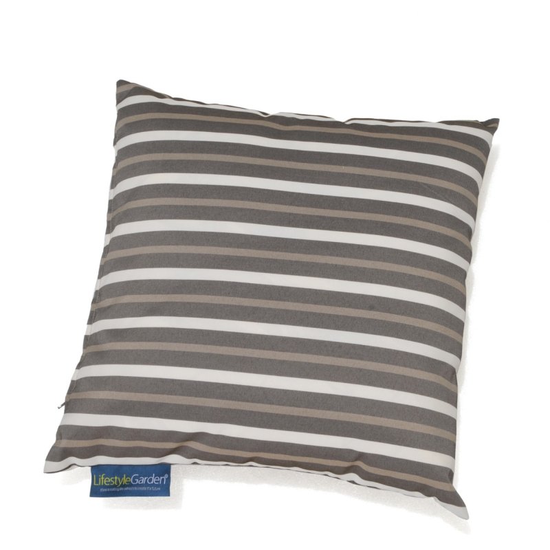 Outdoor Grey Stripe Scatter Cushion