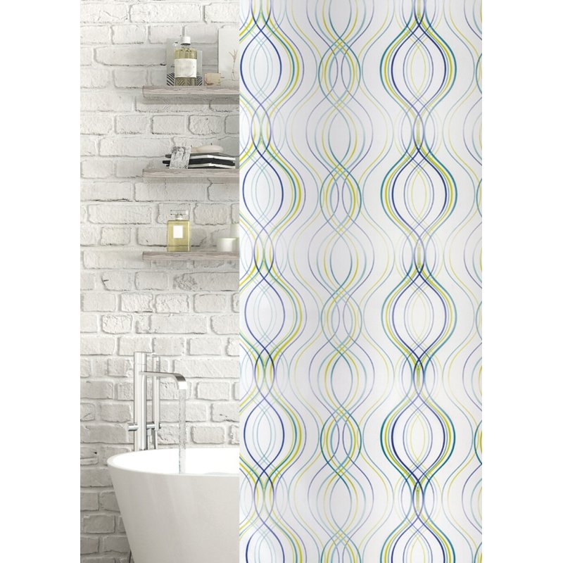 Fiesta Stripe Shower Curtain Green