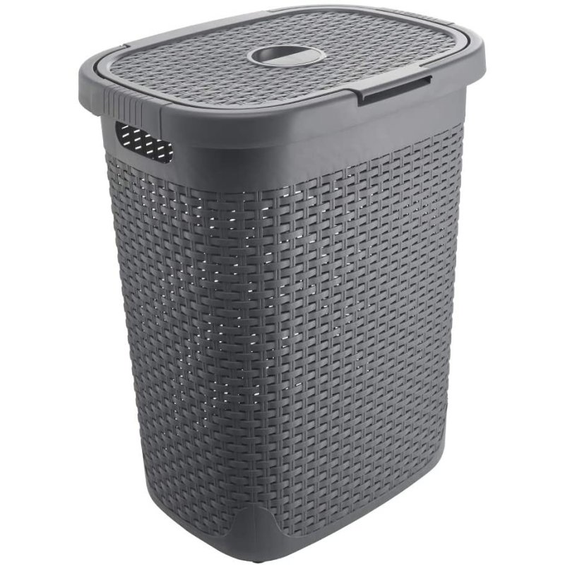 Rattan Hamper 50L Charcoal