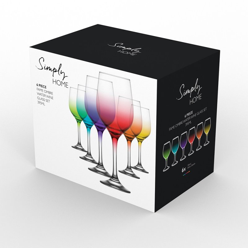 Simply Home Set of 6 Ombre Wine Glasses Aldiss