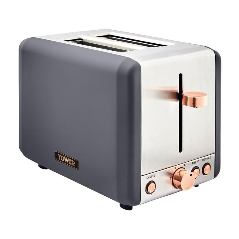 Tower Cavaletto 2 Slice Toaster Grey