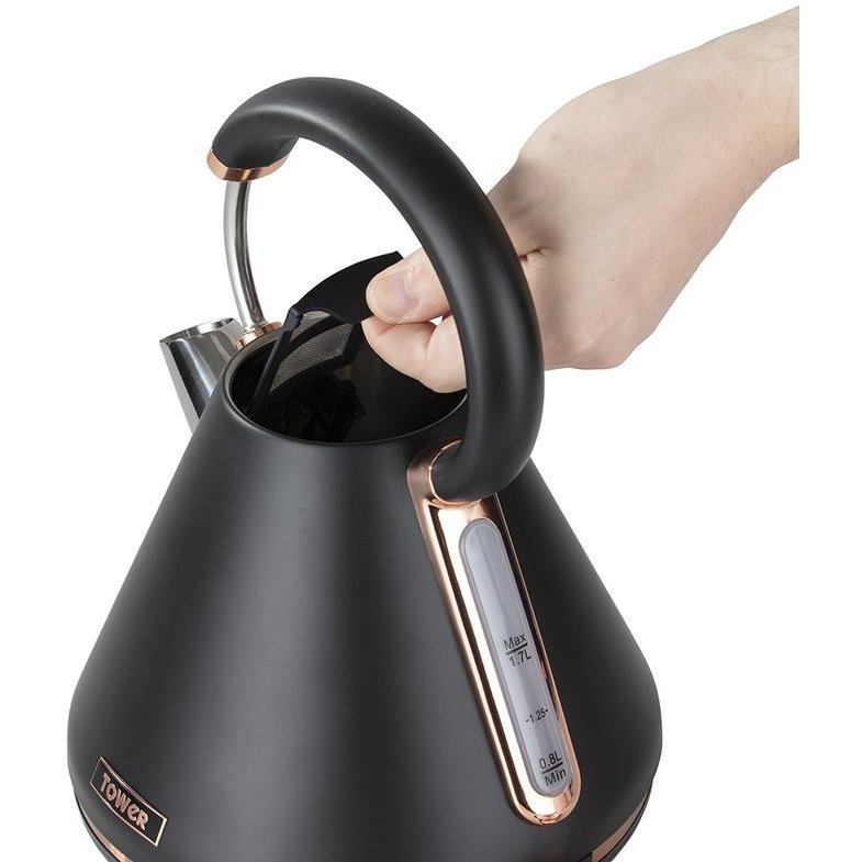 Tower kettle black deals and rose gold