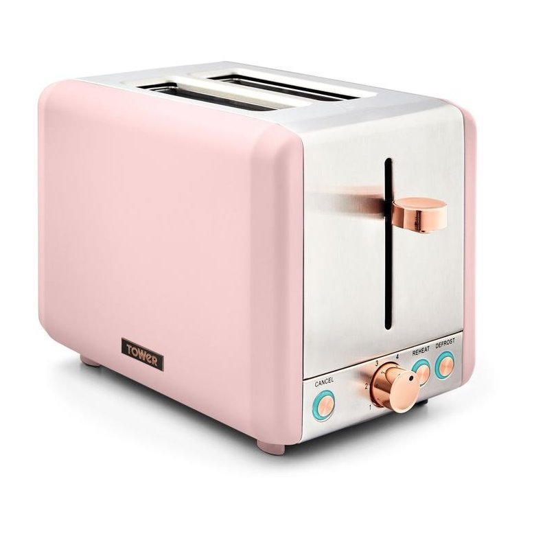 Tower Cavaletto 2 Slice Toaster Pink