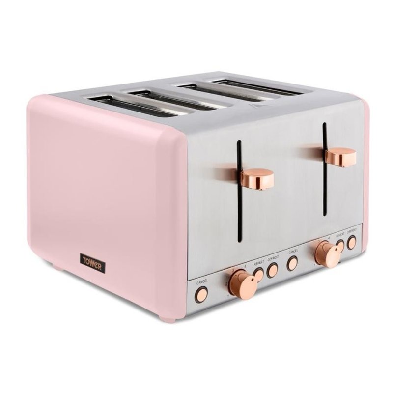 Tower Cavaletto 4 Slice Toaster Pink