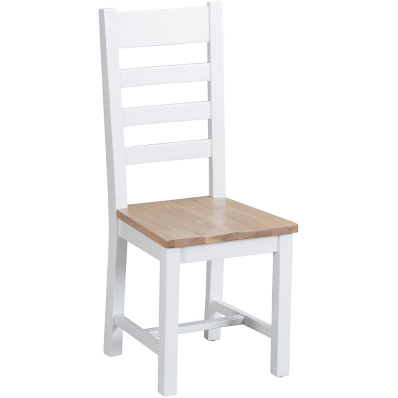 Tenby Ladder Back Chair Wooden Off White