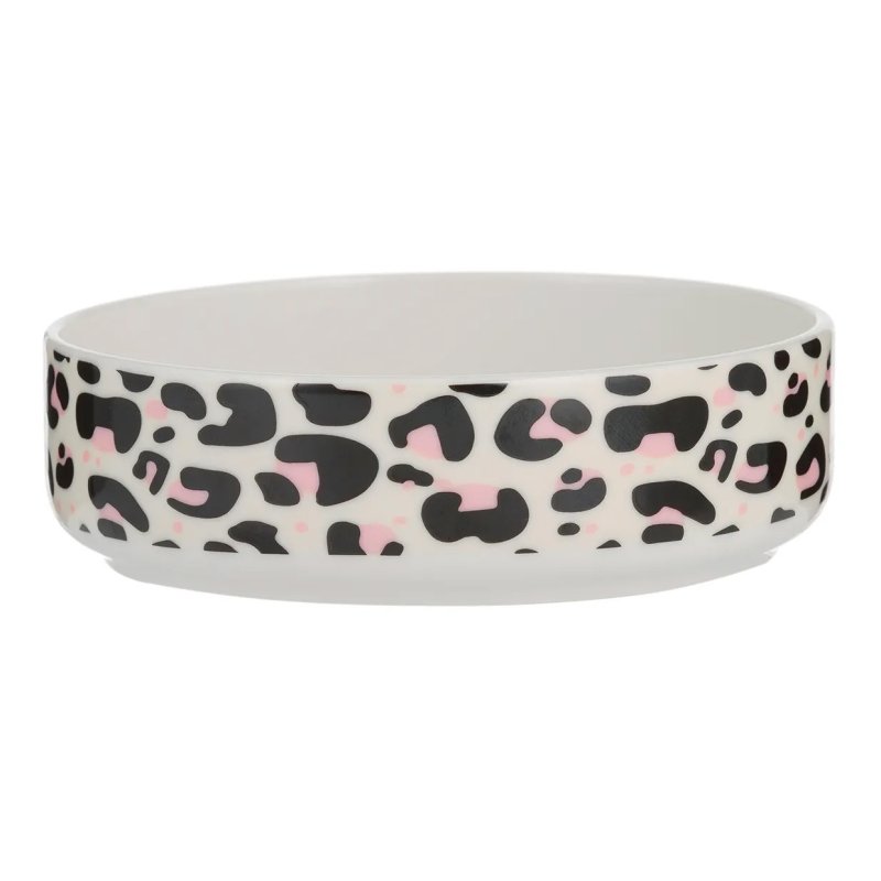 leopard print pet bowl