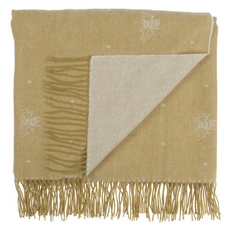 Sophie Allport Bees Gold Knitted Throw