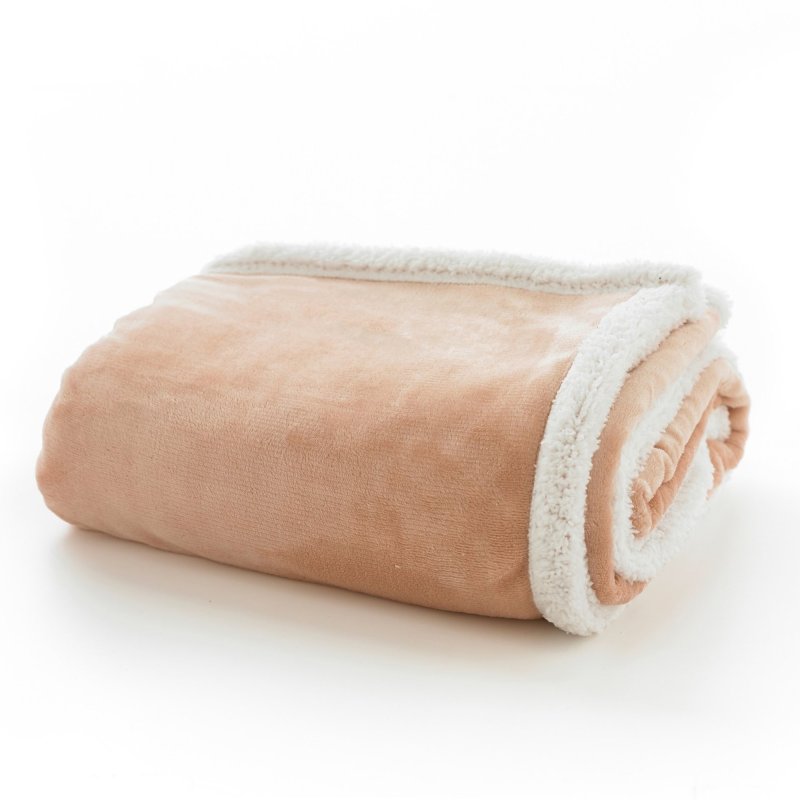 Deyongs Blackbrook Sherpa Lined throw Pink