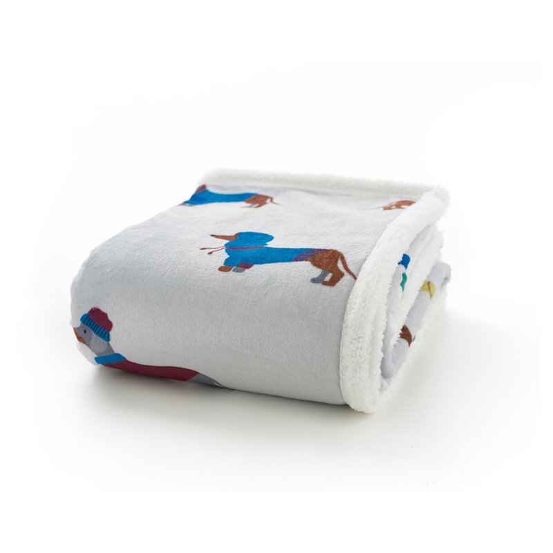 Smart Dogs Sherpa Lined Throw