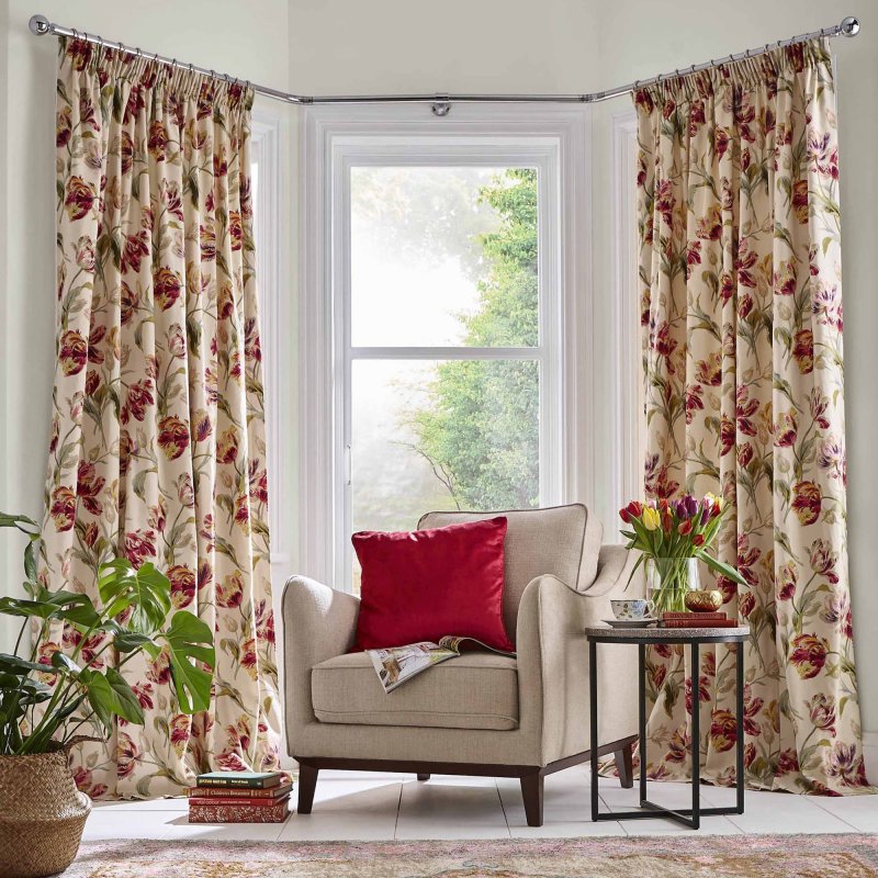 Laura Ashley Gosford Cranberry Curtains