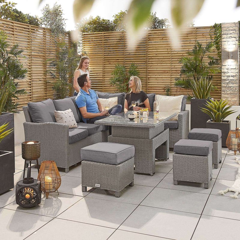 Ciara Corner Rattan Garden Dining Set Right Hand Side Aldiss